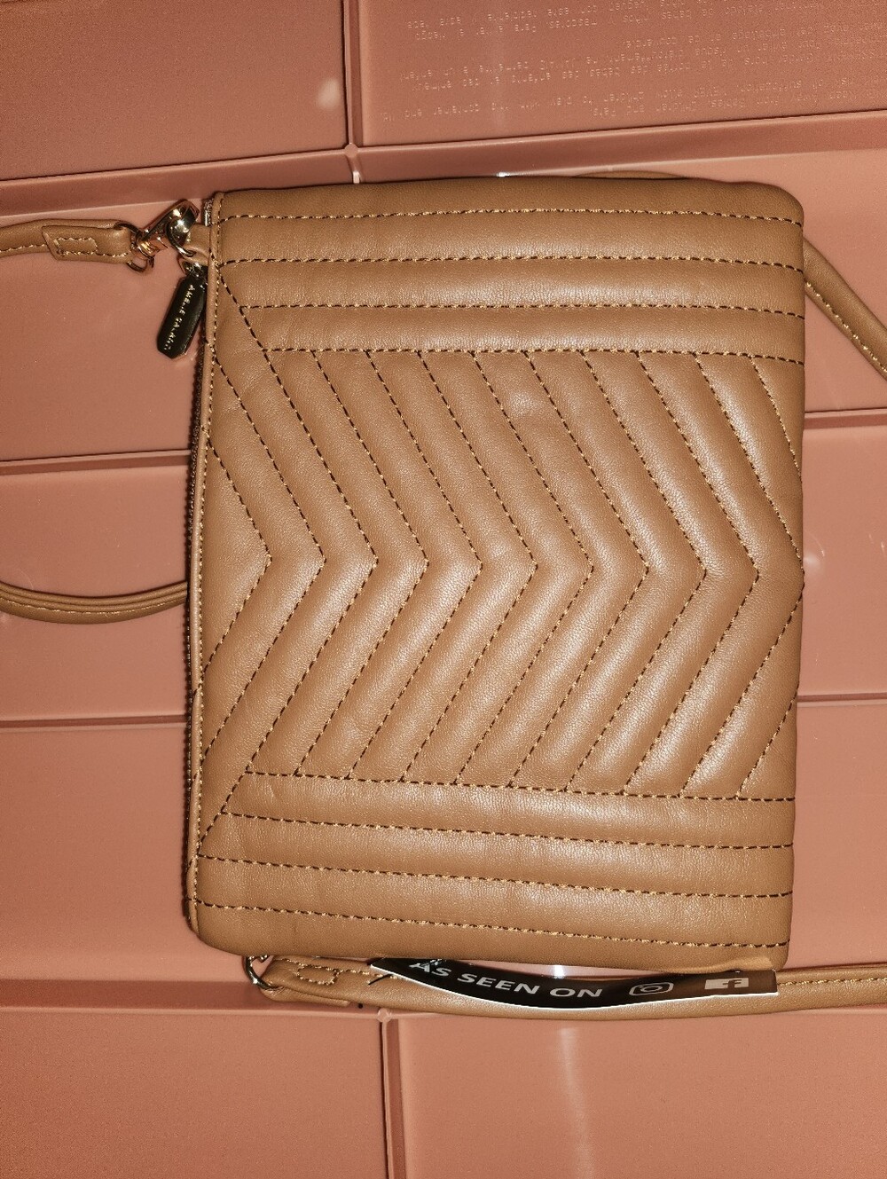 Tan Crossbody Bag with Gold Hardware